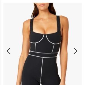 BLACK NWT WeWoreWhat Corset Piped Bodysuit Romper